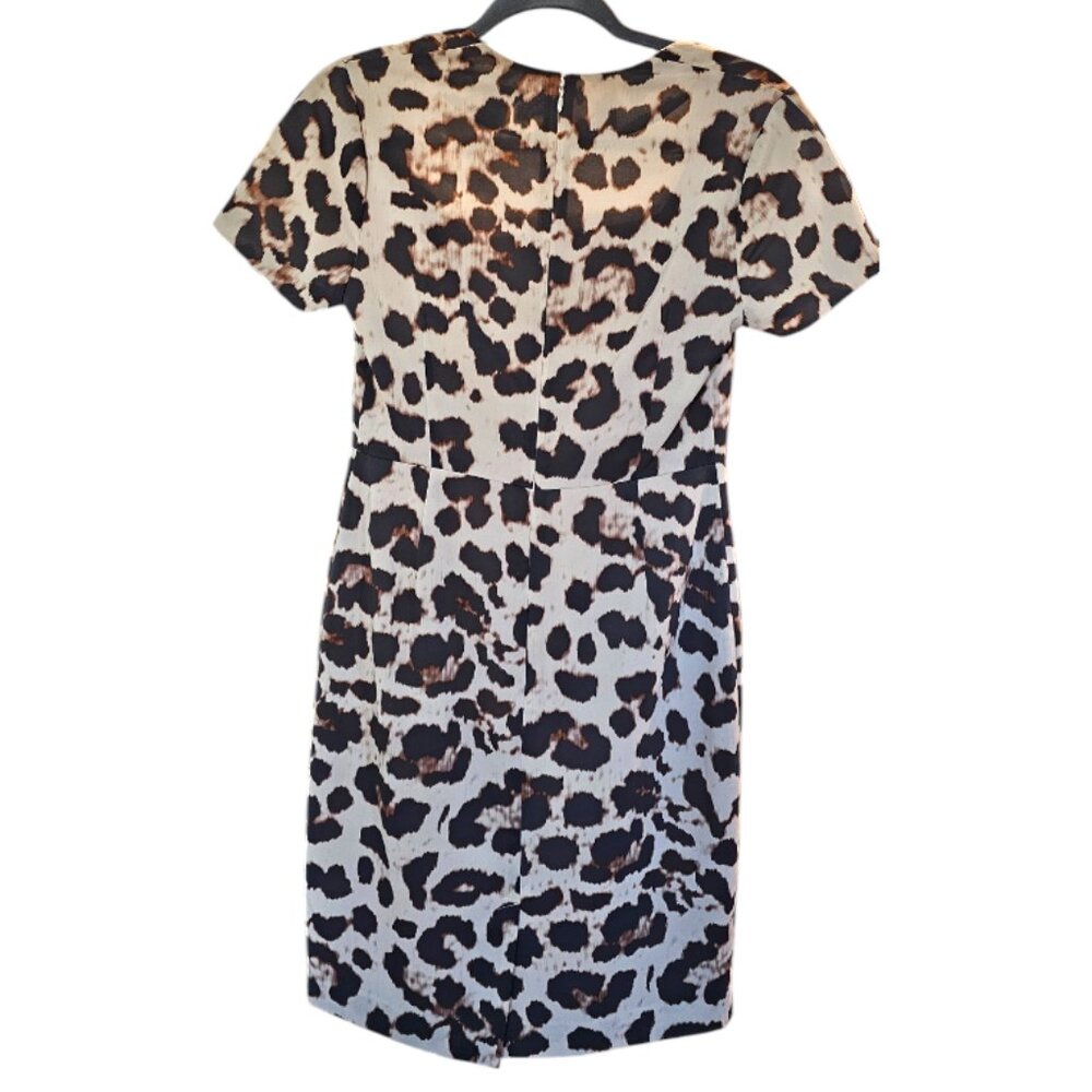 Banana Republic Dress  4P 4 Petite Animal Print Short Sleeve - Picture 2 of 8